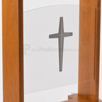 Maple Wood & Acrylic Pulpit, Optional Cross Front Wood & Acrylic Pulpit LECTWFAWADO - thePodiumsStore