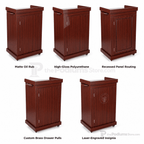 Mobile Presentation Lectern — Mahogany Non-Sound Lectern OLILCTMMSSM - thePodiumsStore