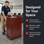 Mobile Presentation Lectern — Mahogany Non-Sound Lectern OLILCTMMSSM - thePodiumsStore