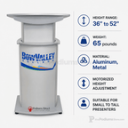 Motorized Height-Adjustable Aluminum Podium Height Adjustable Lectern 1ALADJ Silver Top & Base No Logo - thePodiumsStore