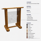 Neos Glass & Wood Church Pulpit (PS-NC13) Glass Pulpit NC13 Black Lacquer - thePodiumsStore