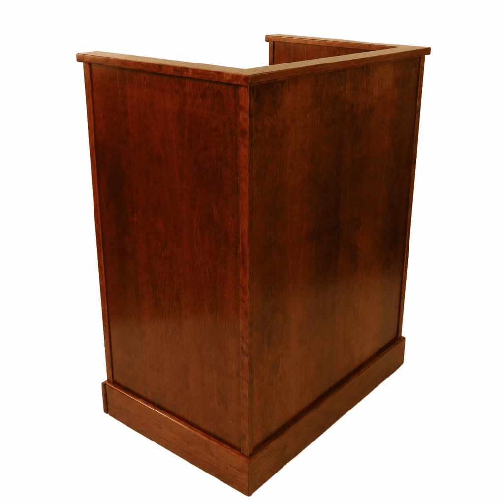 NIJ Level III Bullet-Resistant Security Workstation Security Workstation DEF339-O Oak Wood Natural (Clear Stain) - thePodiumsStore
