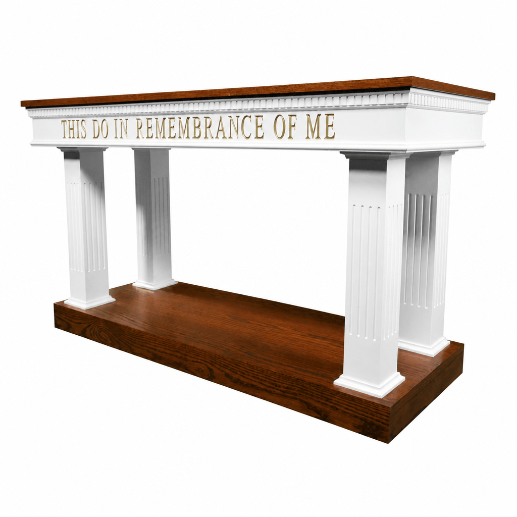 Open-Style Fluted Wood Communion Table (PS-8405) Communion Table 8405 Light Oak 35 - thePodiumsStore