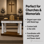Open-Style Fluted Wood Communion Table (PS-8405) Communion Table 8405 Light Oak 35 - thePodiumsStore