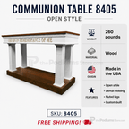 Open-Style Fluted Wood Communion Table (PS-8405) Communion Table 8405 Light Oak 35 - thePodiumsStore