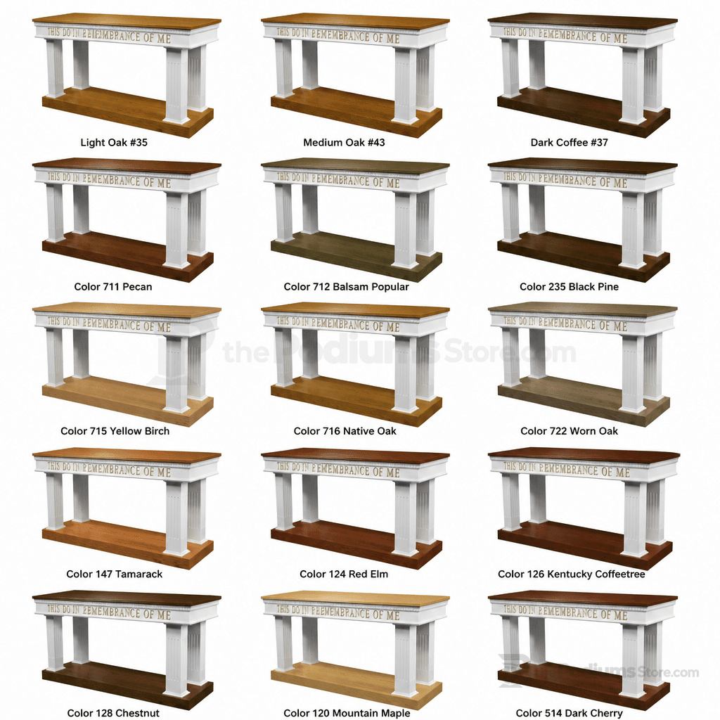 Open-Style Fluted Wood Communion Table (PS-8405) Communion Table 8405 Light Oak 35 - thePodiumsStore