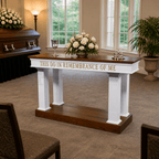 Open-Style Fluted Wood Communion Table (PS-8405) Communion Table 8405 Light Oak 35 - thePodiumsStore