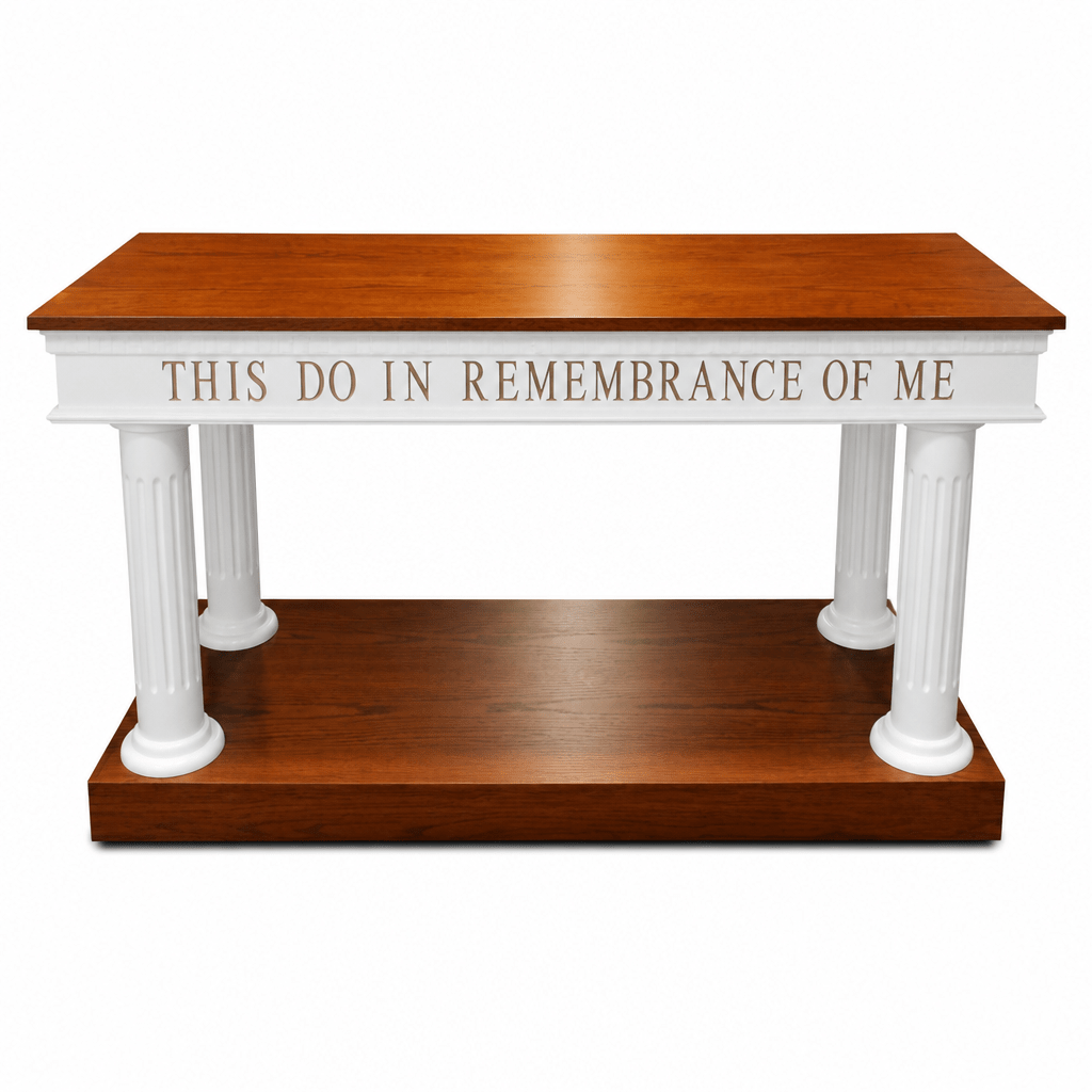 Open-Style Octagonal Wood Communion Table (PS-8302-OCT) Communion Table 8302-OCT Light Oak 35 No White - thePodiumsStore