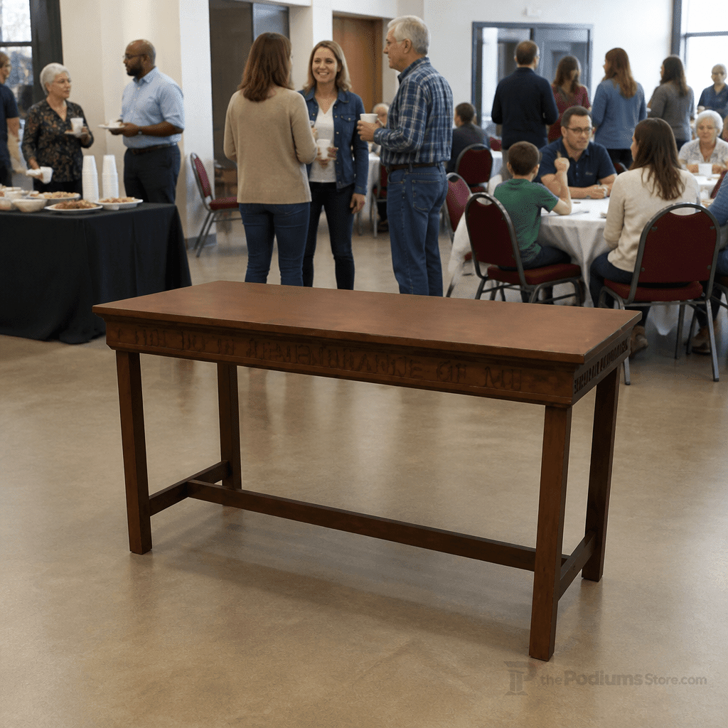 Open-Style Wood Communion Table (PS-905) Communion Table No. 905 Light OaK 35 - thePodiumsStore
