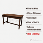 Open-Style Wood Communion Table (PS-905) Communion Table No. 905 Light OaK 35 - thePodiumsStore