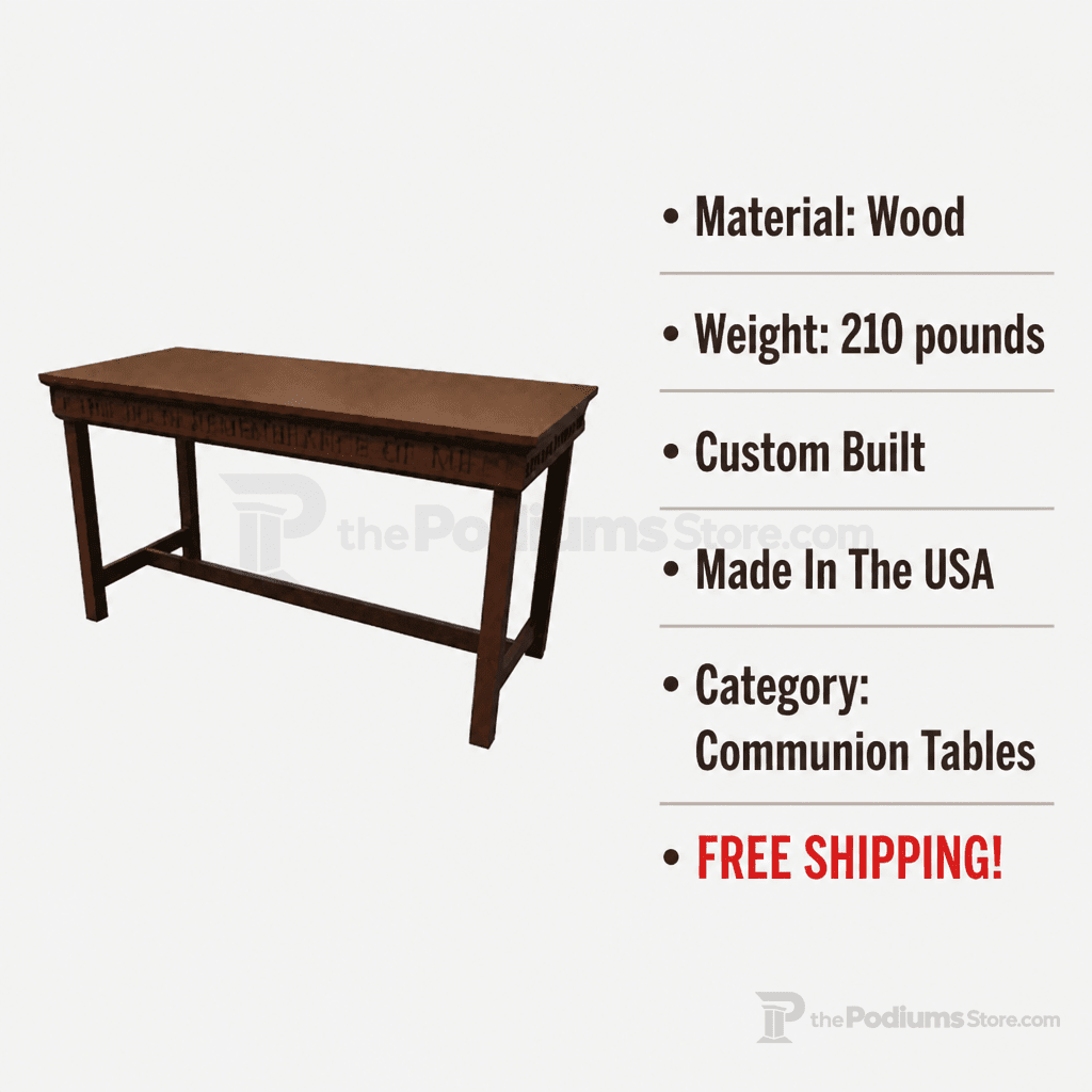 Open-Style Wood Communion Table (PS-905) Communion Table No. 905 Light OaK 35 - thePodiumsStore