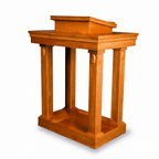 Open Tiered-Top Wood Church Pulpit (PS-120) Church Wood Pulpit TOP-120 Light Oak 35 - thePodiumsStore