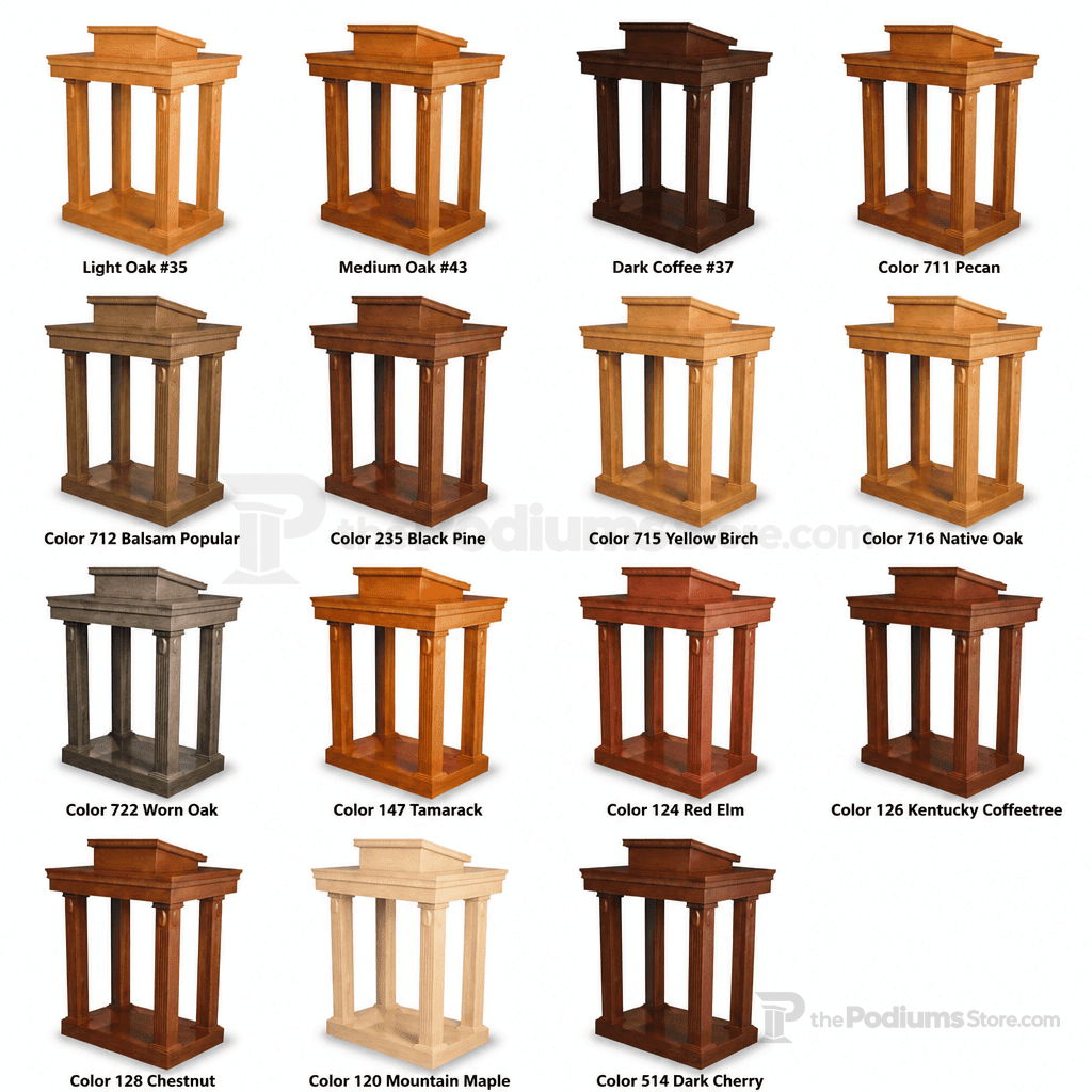 Open Tiered-Top Wood Church Pulpit (PS-120) Church Wood Pulpit TOP-120 Light Oak 35 - thePodiumsStore