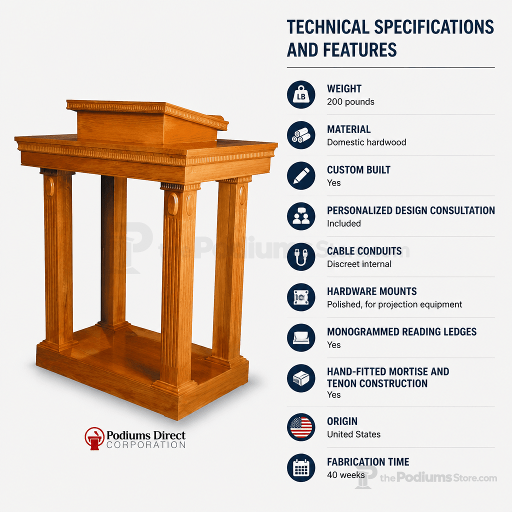 Open Tiered-Top Wood Church Pulpit (PS-120) Church Wood Pulpit TOP-120 Light Oak 35 - thePodiumsStore