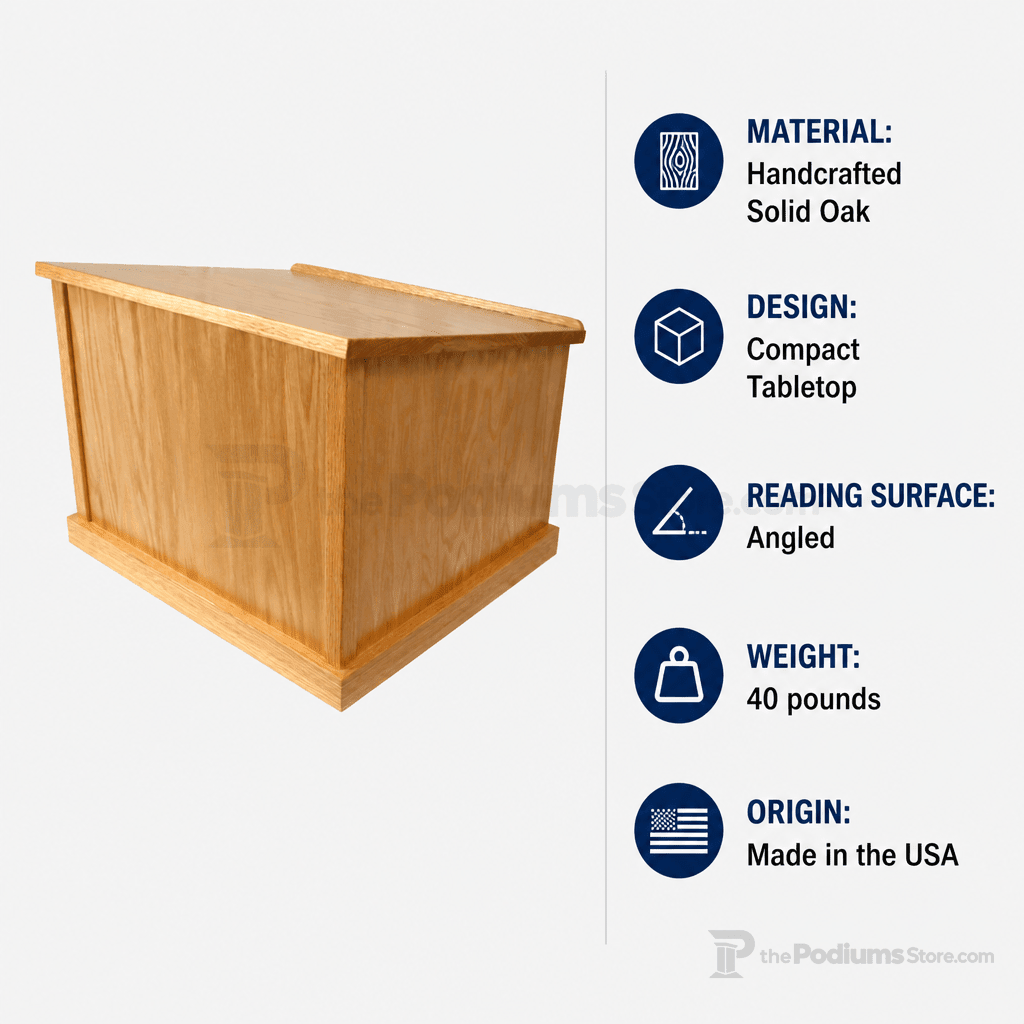 Patriot Wood Tabletop Lectern Tabletop Lectern PAT023-TT Light Oak 35 - thePodiumsStore