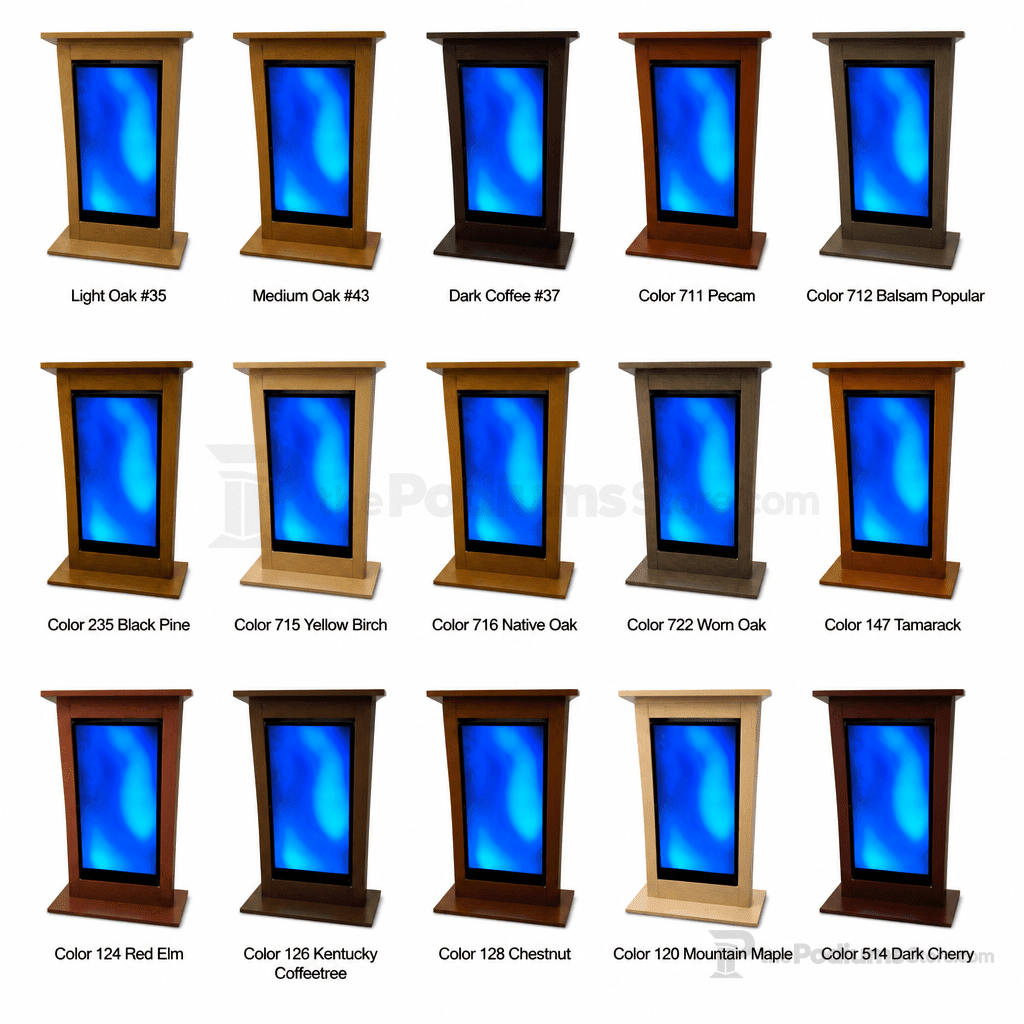 PC-LCD Wood Lectern with Digital Display LCD Display Lectern PD-LCD Light Oak 35 - thePodiumsStore