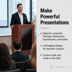 PD-4896 Wood Lectern with LCD Monitor LCD Display Lectern 4896-LCD Light Oak 35 No Monitor - thePodiumsStore
