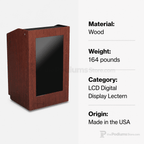PD-4896 Wood Lectern with LCD Monitor LCD Display Lectern 4896-LCD Light Oak 35 No Monitor - thePodiumsStore