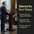Pedestal Metal Truss Lectern — Black or Silver Metal Truss Lectern LCTMETFBK Black - LCTMETFBLK - thePodiumsStore