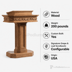 Pedestal Wood Church Pulpit (PS-5402) Church Wood Pulpit NO 5402 Light Oak 35 - thePodiumsStore