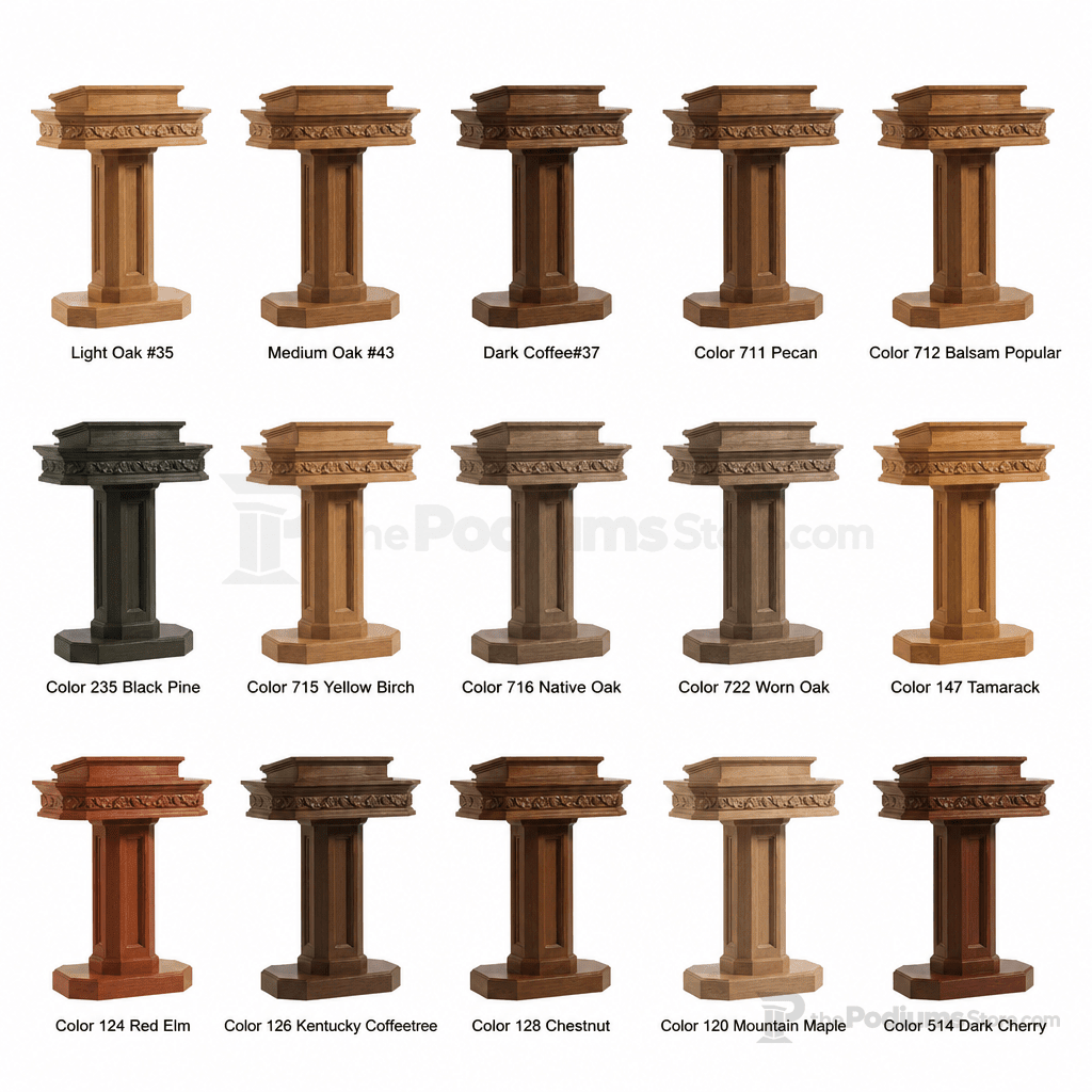 Pedestal Wood Church Pulpit (PS-5402) Church Wood Pulpit NO 5402 Light Oak 35 - thePodiumsStore