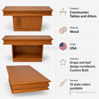 Pedestal Wood Communion Table (PS-560) Communion Table NO 560 Light Oak 35 - thePodiumsStore