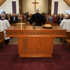 Pedestal Wood Communion Table (PS-560) Communion Table NO 560 Light Oak 35 - thePodiumsStore