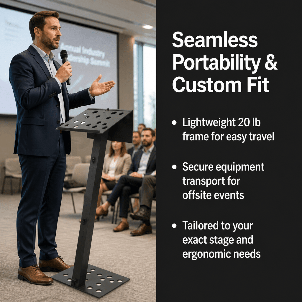 Portable Aluminum Lectern — Contemporary (PS-Y-7) Portable Lectern Y7-V23 No Carrying Case - thePodiumsStore