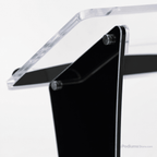 Portable Curved Acrylic Lectern Acrylic Lectern KDUVLEBKC Black/Clear - thePodiumsStore