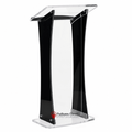 Portable Curved Acrylic Lectern Acrylic Lectern KDUVLEBKC Black/Clear - thePodiumsStore