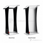 Portable Curved Acrylic Lectern Acrylic Lectern KDUVLEBKC Black/Clear - thePodiumsStore