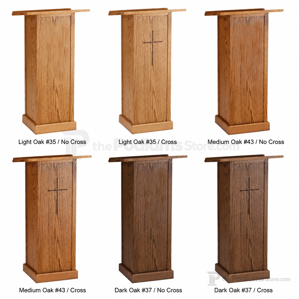 Portable Lectern — Oak, Optional Cross (PS-T-40) Portable Lectern T-40 Light Oak 35 No Cross - thePodiumsStore