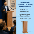Portable Lectern — Oak, Optional Cross (PS-T-40) Portable Lectern T-40 Light Oak 35 No Cross - thePodiumsStore