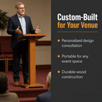 Portable Presentation Lectern — Oak (PS-T-15) Portable Lectern T-15 Light Oak 35 - thePodiumsStore