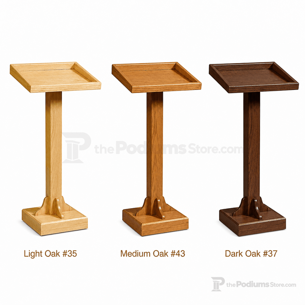Portable Presentation Lectern — Oak (PS-T-30) Portable Lectern T-30 Light Oak 35 - thePodiumsStore