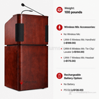 Portable Sound Lectern (PS-950-901) Sound Lectern 950 No Wireless Mic No Battery - thePodiumsStore