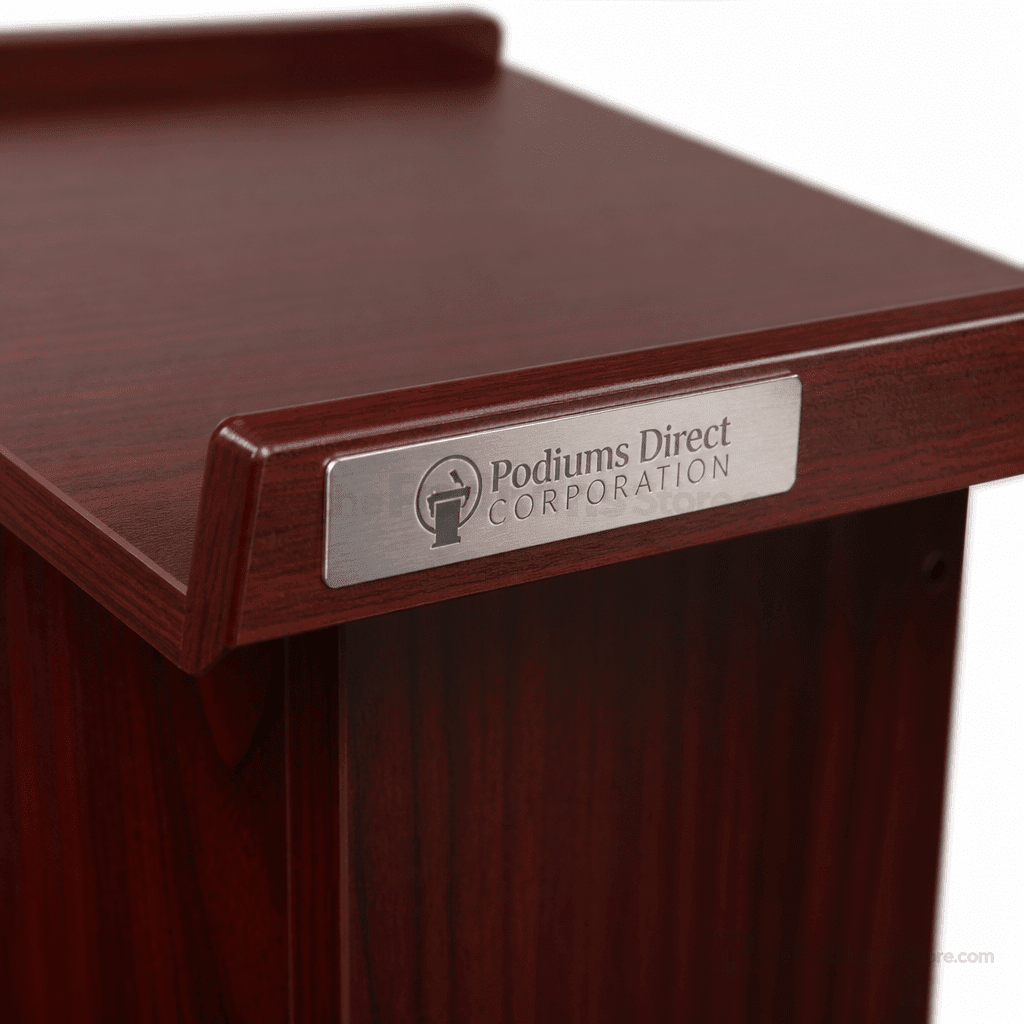 Power Plus Sound Lectern — Mahogany (PS-111-PLS) Sound Lectern 111PLS Mahogany No Accessories No Battery - thePodiumsStore
