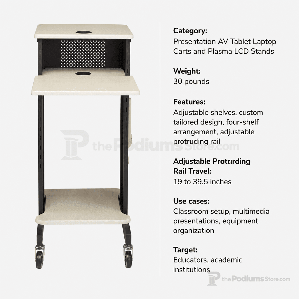 Presentation Cart (PS-PRC200) AV Cart PRC200 - thePodiumsStore