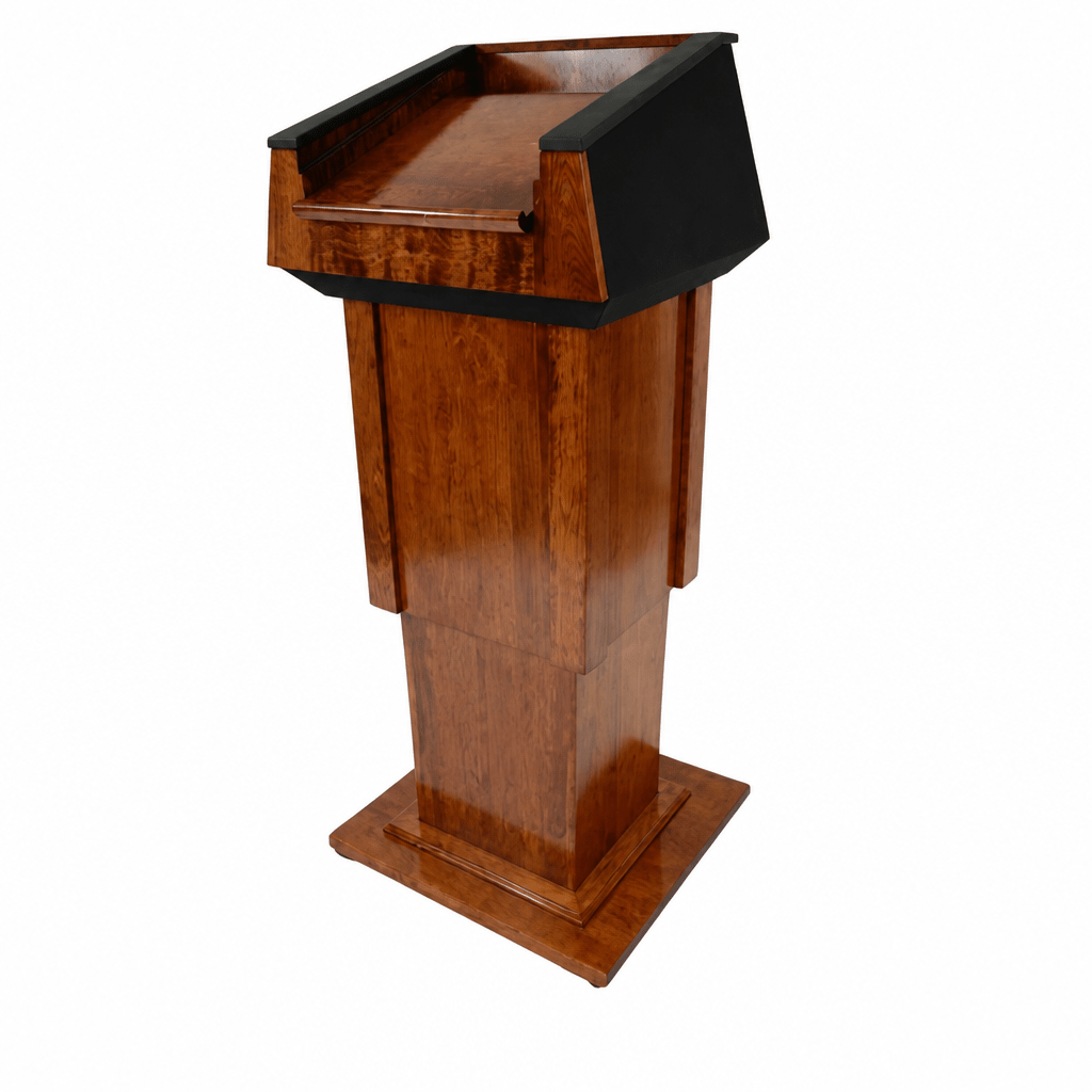 Presidential Lift Solid Hardwood Lectern (PS-PRES500-LIFT) Hardwood Lectern PRES500-LIFT Oak Wood - Natural (Clear Coat) Black No Logo - thePodiumsStore