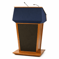 Presidential Plus Evolution Podium with Sound (PS-PRES900-EV) Hardwood Lectern PRES900-EV-O Oak Wood - Natural (Clear Coat) Black No Logo - thePodiumsStore