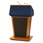 Presidential Plus Evolution Podium with Sound (PS-PRES900-EV) Hardwood Lectern PRES900-EV-O Oak Wood - Natural (Clear Coat) Black No Logo - thePodiumsStore