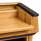 Presidential Plus Evolution Podium with Sound (PS-PRES900-EV) Hardwood Lectern PRES900-EV-O Oak Wood - Natural (Clear Coat) Black No Logo - thePodiumsStore