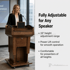 Presidential Plus Lift Wood Lectern (PS-PRES900-LIFT) Height Adjustable Lectern PRES900-LIFT Oak Natural (Clear Finish) - thePodiumsStore