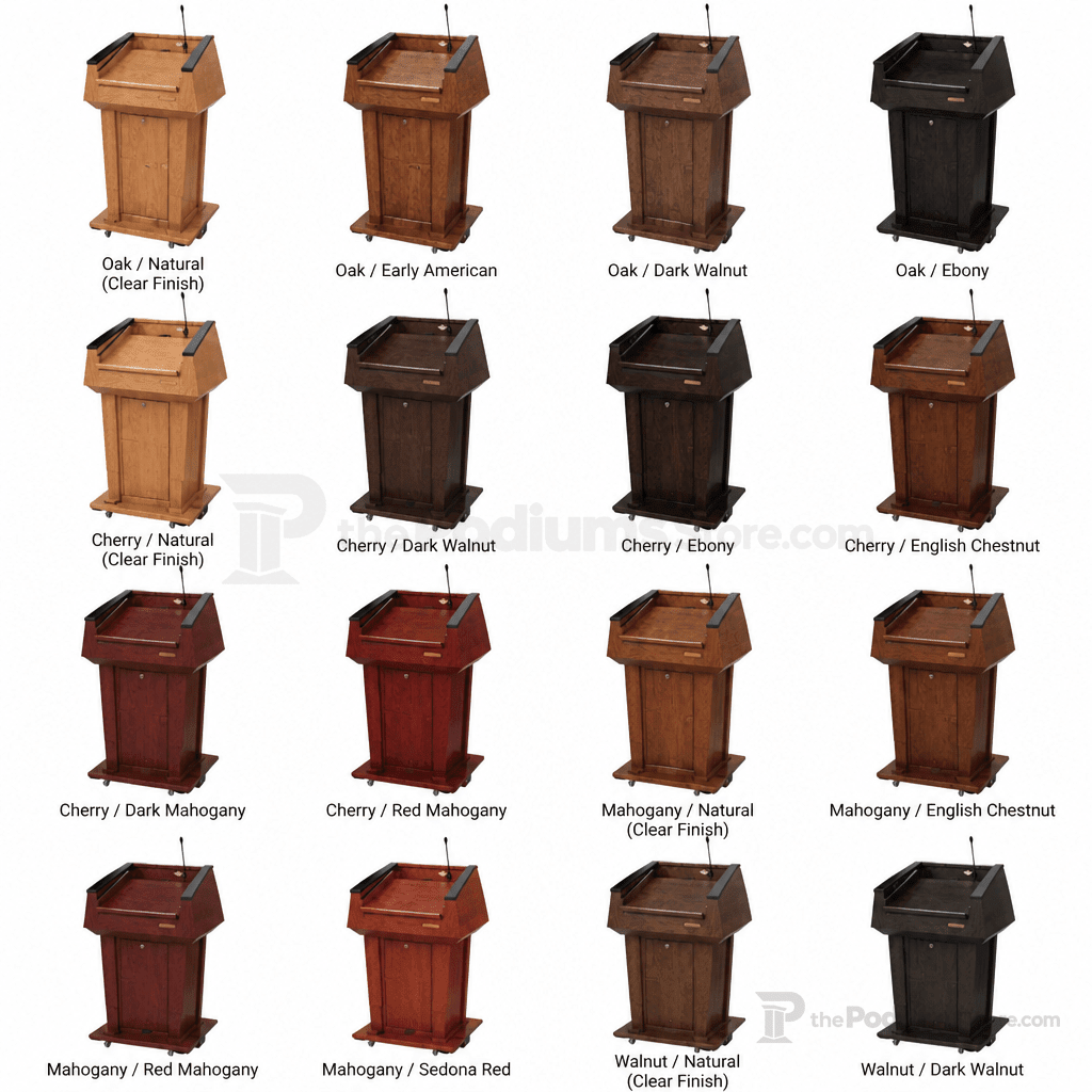 Presidential Plus Lift Wood Lectern (PS-PRES900-LIFT) Height Adjustable Lectern PRES900-LIFT Oak Natural (Clear Finish) - thePodiumsStore