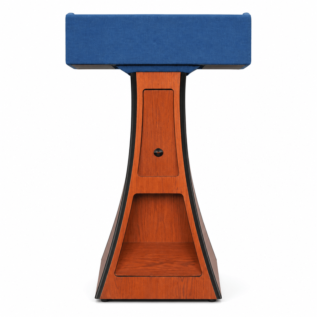 Presidential Solid Hardwood Lectern — Non-Sound (PS-PD) Hardwood Lectern PDPRE No Logo Sherpa Cardinal - thePodiumsStore