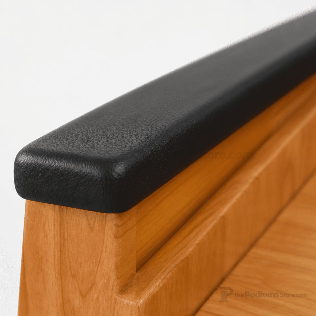 Presidential Solid Hardwood Podium (PS-PRES500) Hardwood Lectern PRES500 Oak Wood - Natural (Clear Coat) Black No Logo - thePodiumsStore