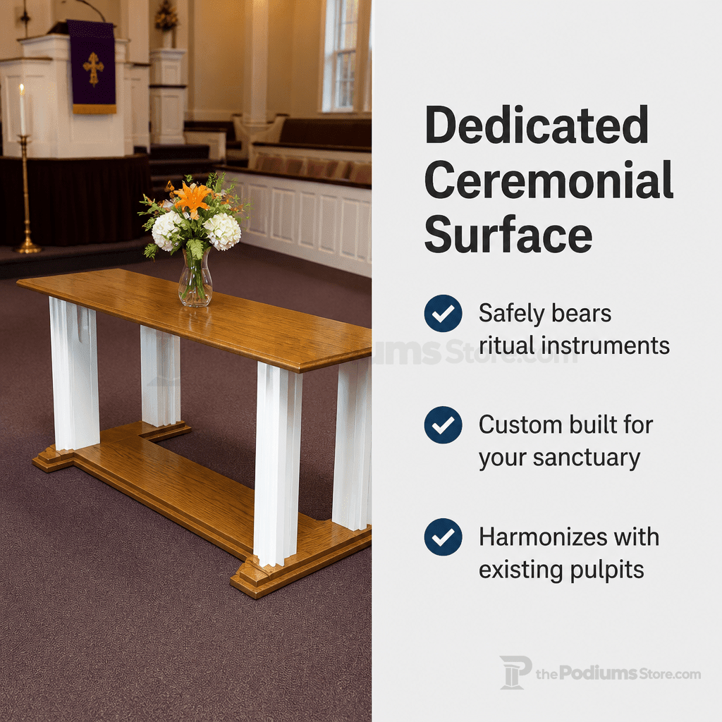Proclaimer Winged Wood & Acrylic Communion Table (PS-705W) Communion Table 705W Light Oak 35 - thePodiumsStore