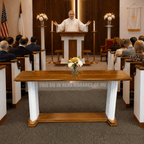 Proclaimer Winged Wood & Acrylic Communion Table (PS-705W) Communion Table 705W Light Oak 35 - thePodiumsStore