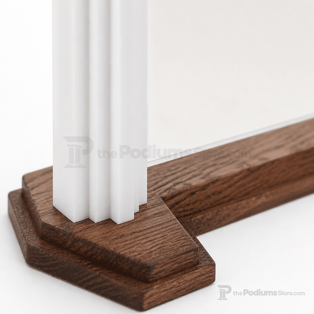 Proclaimer Winged Wood & Acrylic Pulpit (PS-701W) Wood & Acrylic Pulpit 701W Light Oak 35 - thePodiumsStore
