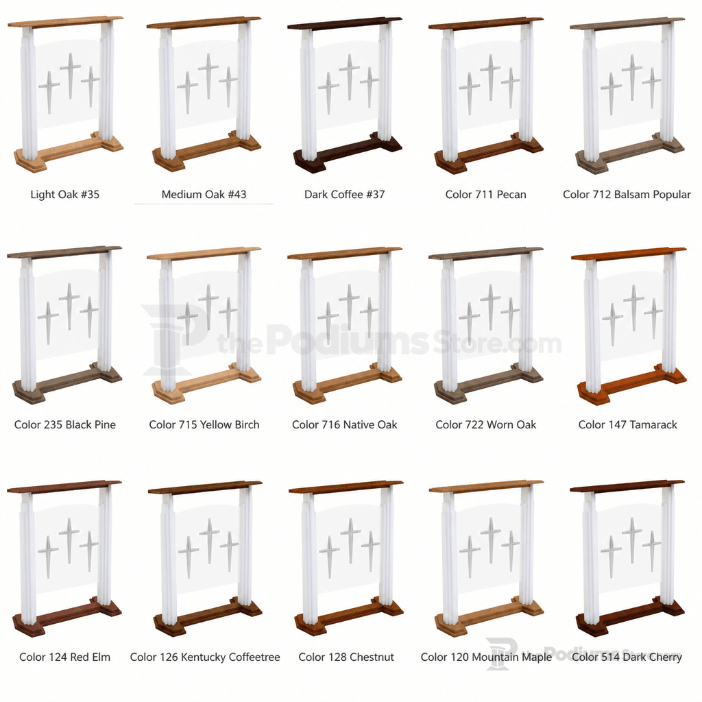 Proclaimer Winged Wood & Acrylic Pulpit (PS-701W) Wood & Acrylic Pulpit 701W Light Oak 35 - thePodiumsStore